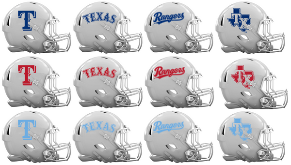 Texas Rangers Custom Concept Blue Mini Riddell Speed Football