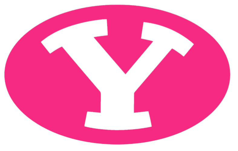 BYU Cougars HOT PINK Team Logo Premium DieCut Vinyl Decal PICK SIZE