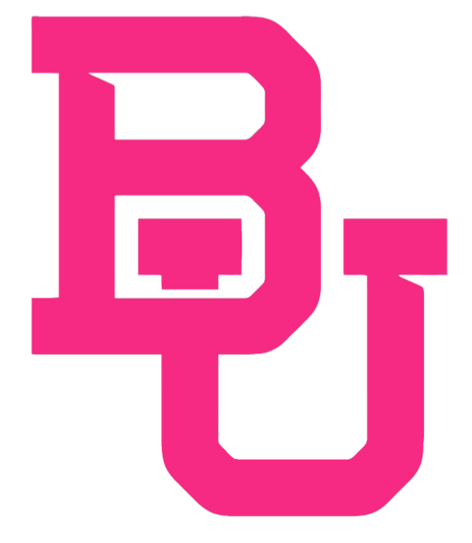 Baylor Bears HOT PINK Team Logo Premium DieCut Vinyl Decal PICK SIZE