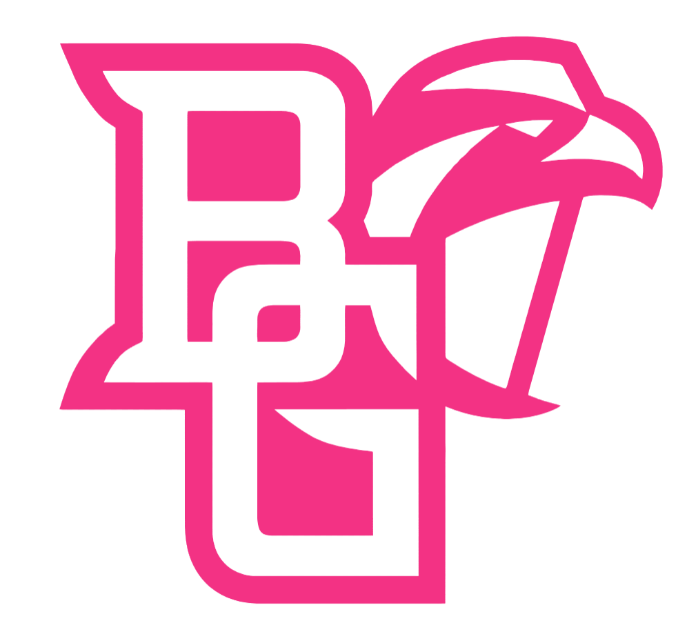 Bowling Green Falcons HOT PINK Team Logo Premium DieCut Vinyl Decal PICK SIZE