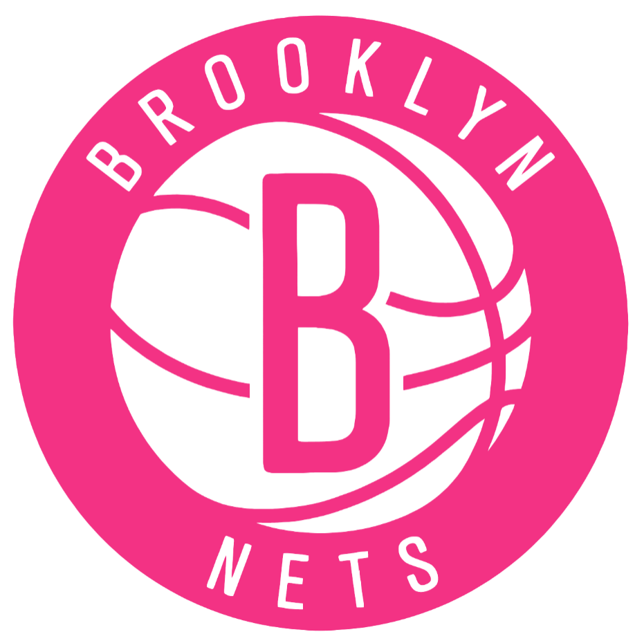 Brooklyn Nets HOT PINK Team Logo Premium DieCut Vinyl Decal PICK SIZE