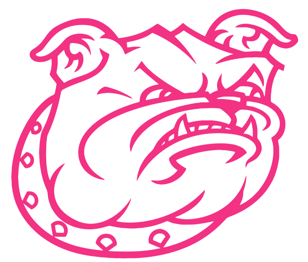 Bryant Bulldogs HOT PINK Team Logo Premium DieCut Vinyl Decal PICK SIZE