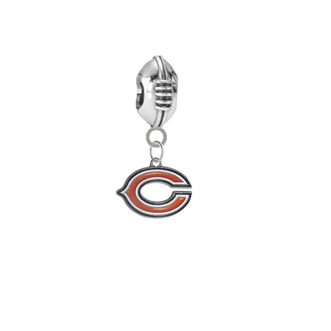 Chicago Bears 3D Football Universal European Bracelet Charm (Pandora Compatible)