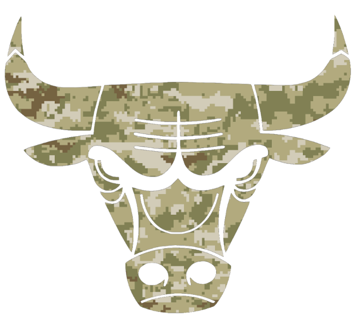 Chicago Bulls Team Logo Salute to Service Camouflage Camo Vinyl Decal PICK SIZE