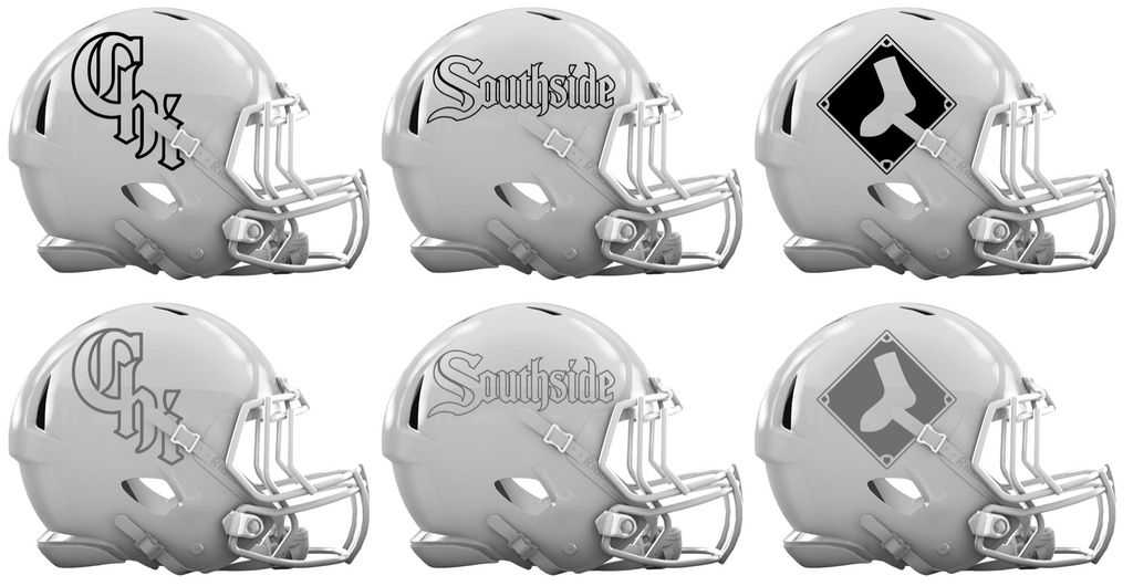 Chicago White Sox City Connect Custom Concept White Mini Riddell Speed Football Helmet