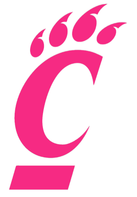 Cincinnati Bearcats HOT PINK Team Logo Premium DieCut Vinyl Decal PICK SIZE