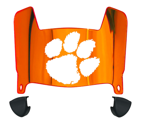 Clemson Tigers Mini Football Helmet Visor Shield w/ Clips - PICK VISOR & LOGO COLOR