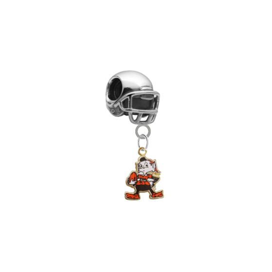 Cleveland Browns Brownie Elf 3D Football Helmet Universal European Bracelet Charm (Pandora Compatible)