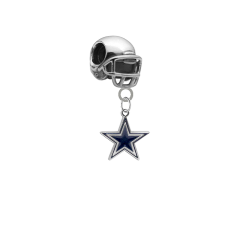 Dallas Cowboys 3D Football Helmet Universal European Bracelet Charm (Pandora Compatible)