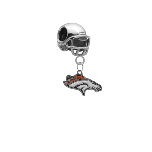 Denver Broncos 3D Football Helmet Universal European Bracelet Charm (Pandora Compatible)