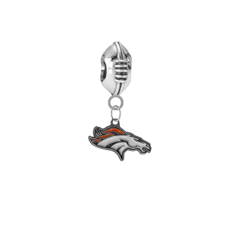 Denver Broncos 3D Football Universal European Bracelet Charm (Pandora Compatible)