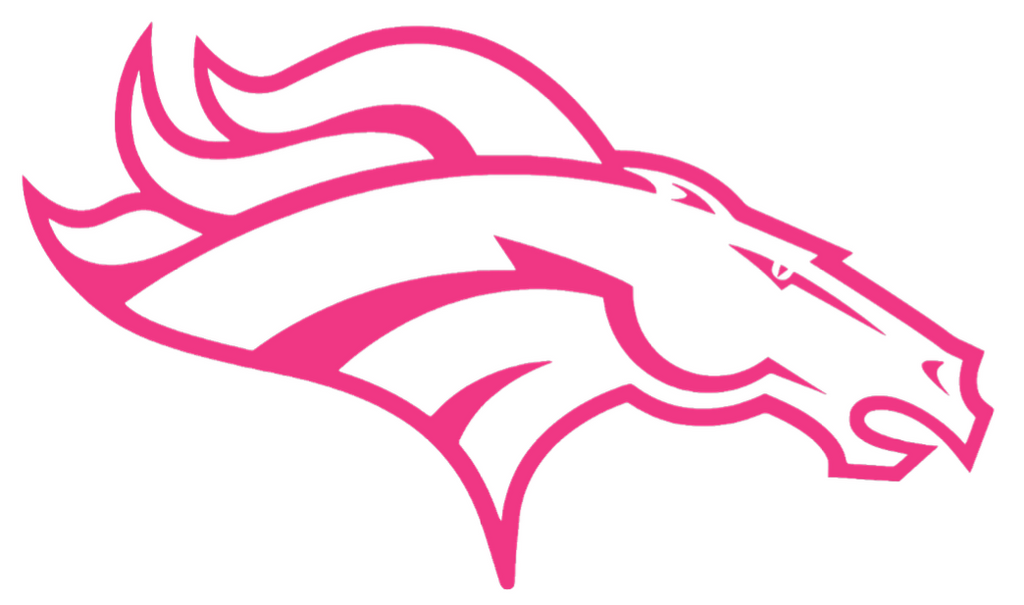 Denver Broncos HOT PINK Team Logo Premium DieCut Vinyl Decal PICK SIZE