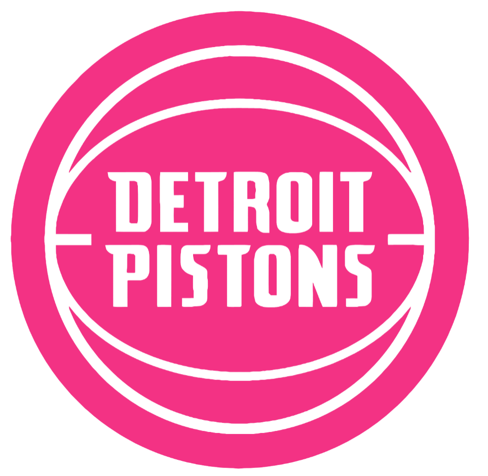 Detroit Pistons HOT PINK Team Logo Premium DieCut Vinyl Decal PICK SIZE