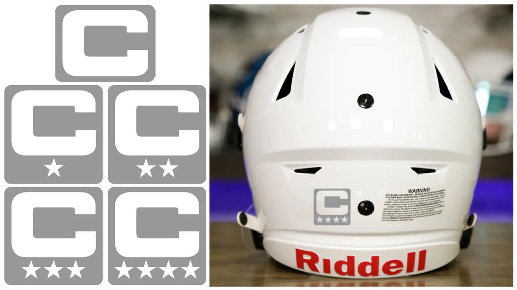 Captain Patch Jersey C Style GRAY Football Helmet Decal - Perfect for Adult & Youth Full Size Football Helmets