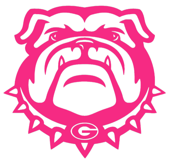 Georgia Bulldogs HOT PINK Uga Mascot Logo Premium DieCut Vinyl Decal PICK SIZE