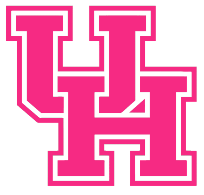 Houston Cougars HOT PINK Team Logo Premium DieCut Vinyl Decal PICK SIZE