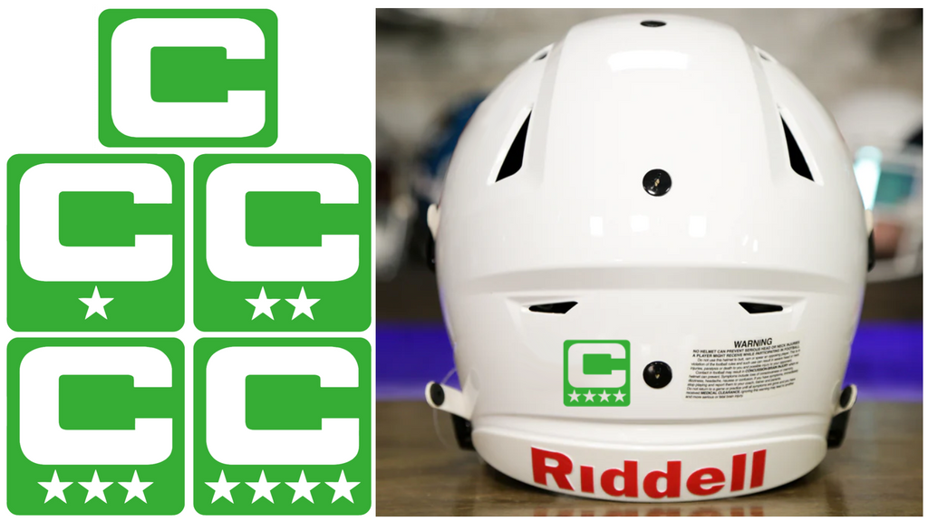 Captain Patch Jersey C Style LIME GREEN Football Helmet Decal - Perfect for Adult & Youth Full Size Football Helmets