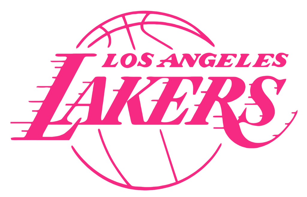 Los Angeles Lakers HOT PINK Team Logo Premium DieCut Vinyl Decal PICK SIZE