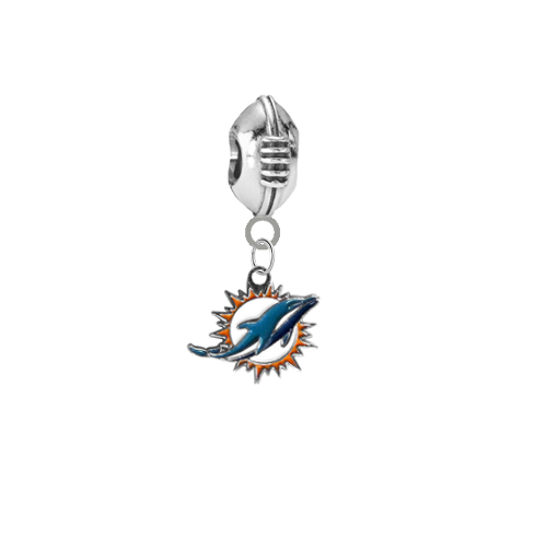 Miami Dolphins 3D Football Universal European Bracelet Charm (Pandora Compatible)