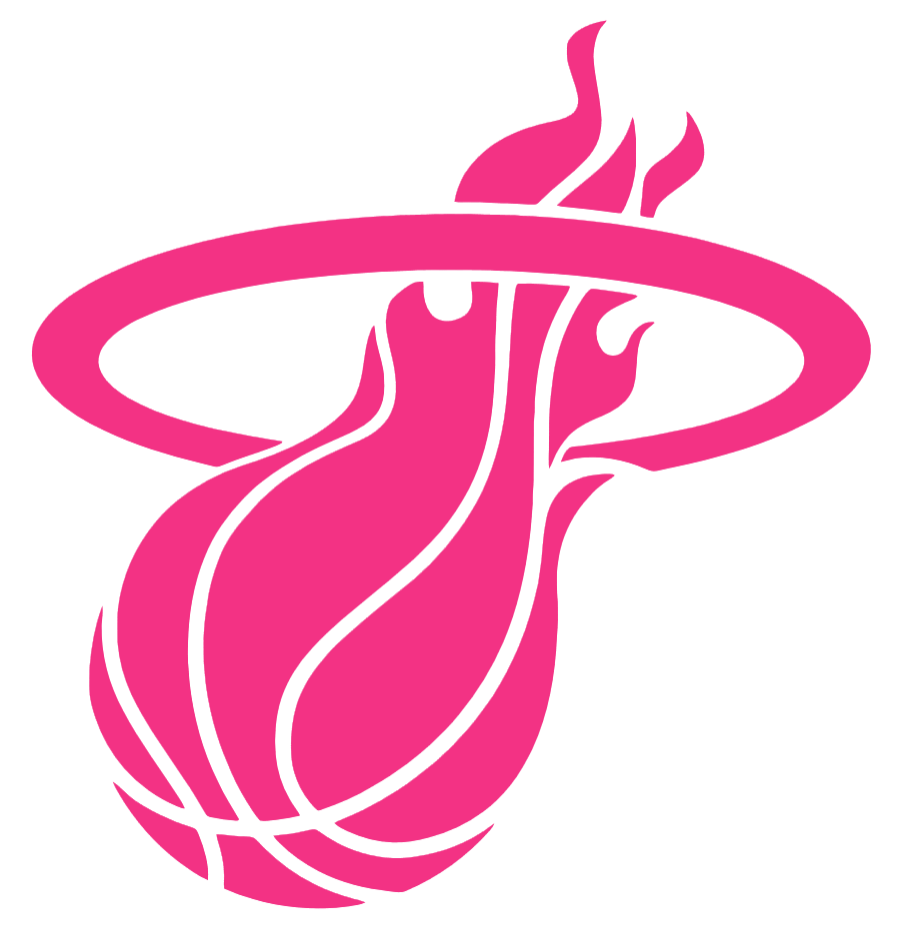 Miami Heat HOT PINK Team Logo Premium DieCut Vinyl Decal PICK SIZE