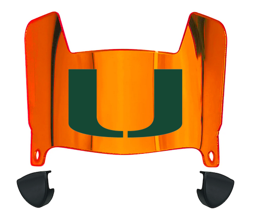 Miami Hurricanes Mini Football Helmet Visor Shield w/ Clips - PICK VISOR & LOGO COLOR