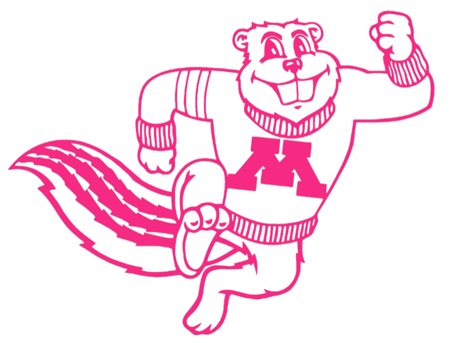 Minnesota Golden Gophers HOT PINK Goldy Mascot Logo Premium DieCut Vinyl Decal PICK SIZE