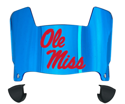 Ole Miss Mississippi Rebels Mini Football Helmet Visor Shield w/ Clips - PICK VISOR & LOGO COLOR