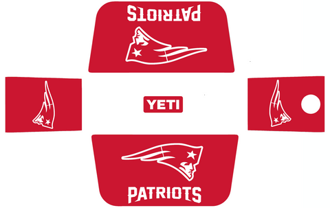 New England Patriots Wrap Kit for YETI Hard Coolers Tundra Roadie Haul PICK COLOR