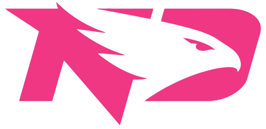 North Dakota Fighting Hawks HOT PINK Team Logo Premium DieCut Vinyl Decal PICK SIZE