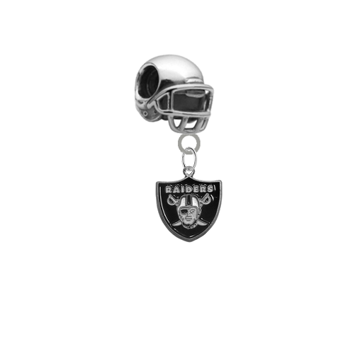 Las Vegas Raiders 3D Football Helmet Universal European Bracelet Charm (Pandora Compatible)