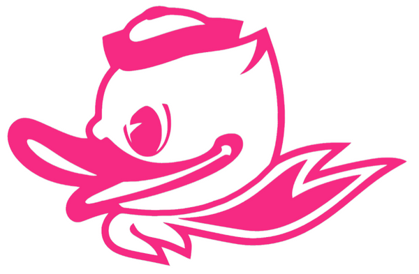 Oregon Ducks HOT PINK Puddles Logo Premium DieCut Vinyl Decal PICK SIZE