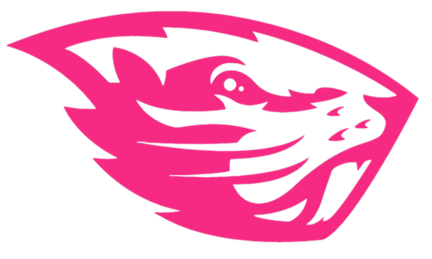 Oregon State Beavers HOT PINK Team Logo Premium DieCut Vinyl Decal PICK SIZE