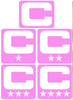 Captain Patch Jersey C Style PINK Football Helmet Decal - Perfect for Adult & Youth Full Size Football Helmets