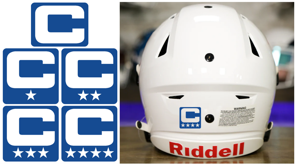 Captain Patch Jersey C Style ROYAL BLUE Football Helmet Decal - Perfect for Adult & Youth Full Size Football Helmets