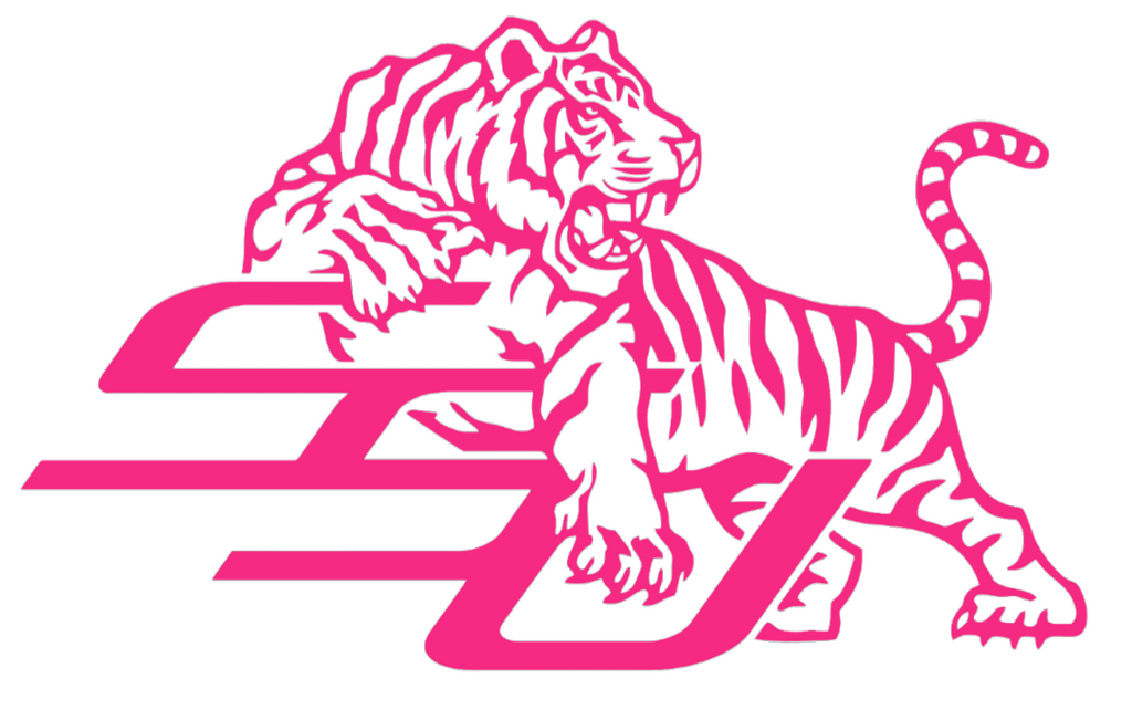 Savannah State Tigers HOT PINK Team Logo Premium DieCut Vinyl Decal PICK SIZE