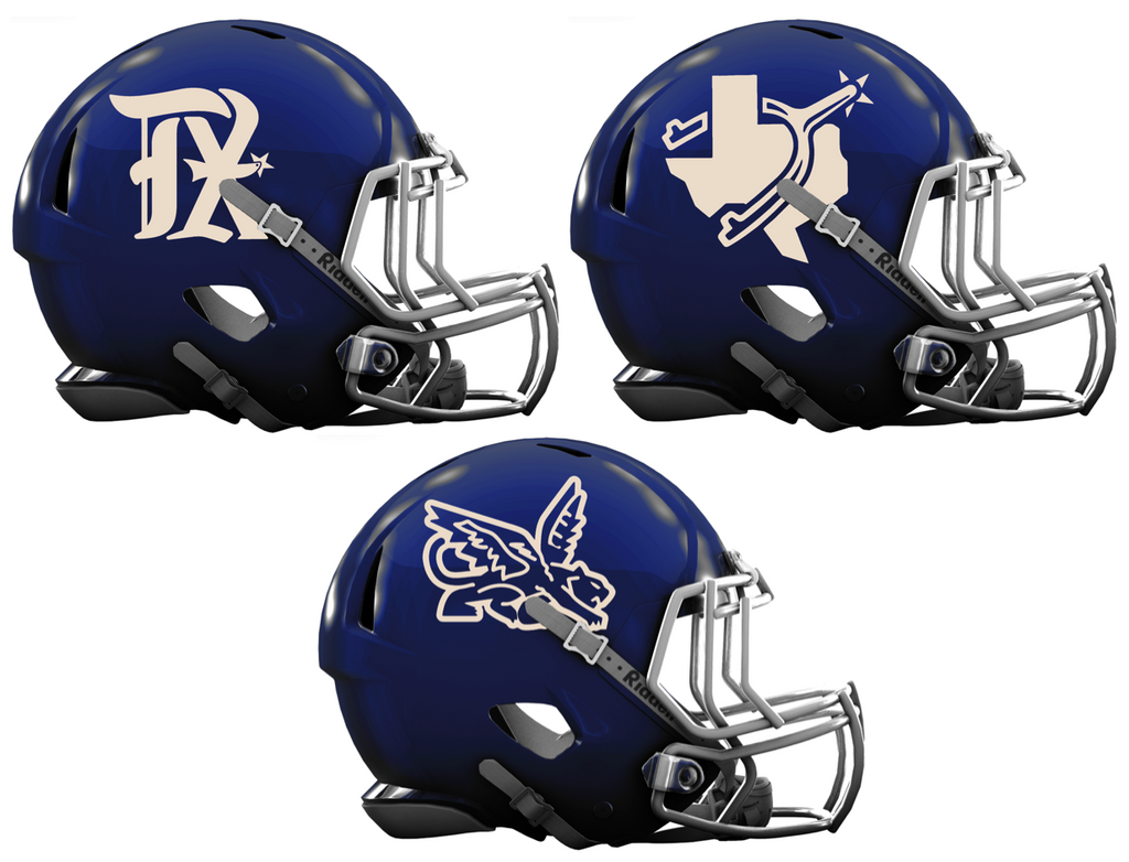 Texas Rangers City Connect Custom Light Blue Mini Football Helmet