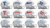 Texas Rangers Custom Concept White Mini Riddell Speed Football Helmet