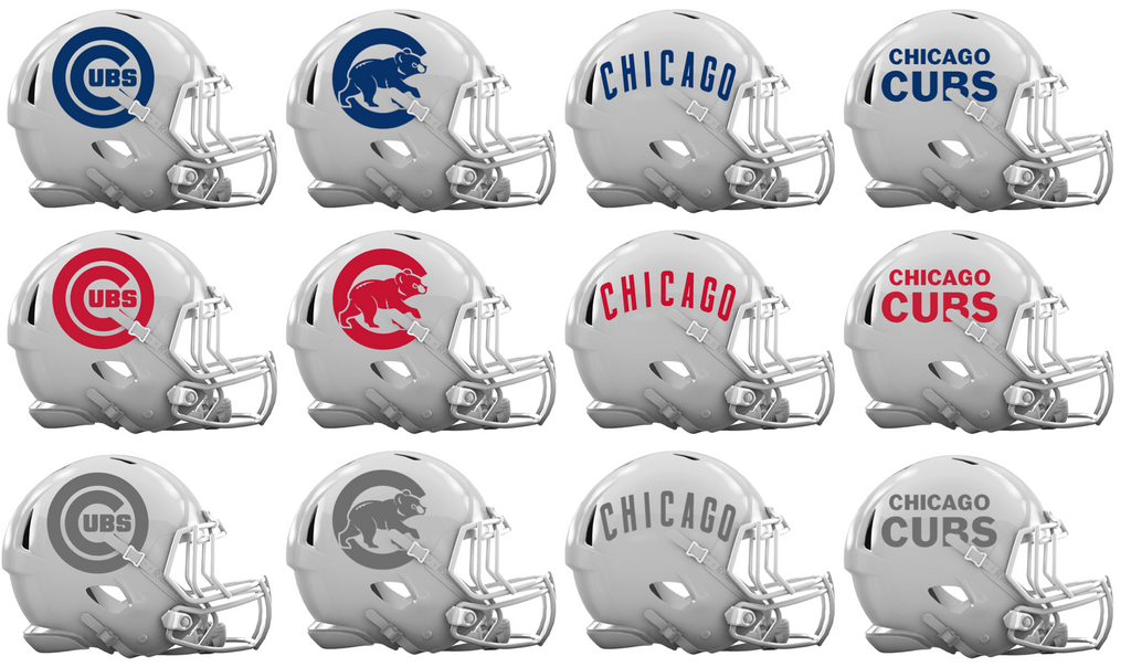 Chicago Cubs Sports American Football Helmet Custom Name And