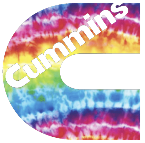 Cummins Diesel Truck Logo TIE DYE Crucial Catch Cancer Awareness Premium DieCut Vinyl Decal PICK SIZE