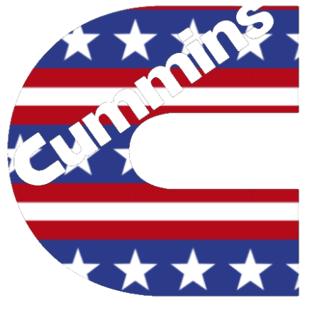 Cummins Diesel Truck Logo STARS & STRIPES American Flag Premium DieCut Vinyl Decal PICK SIZE