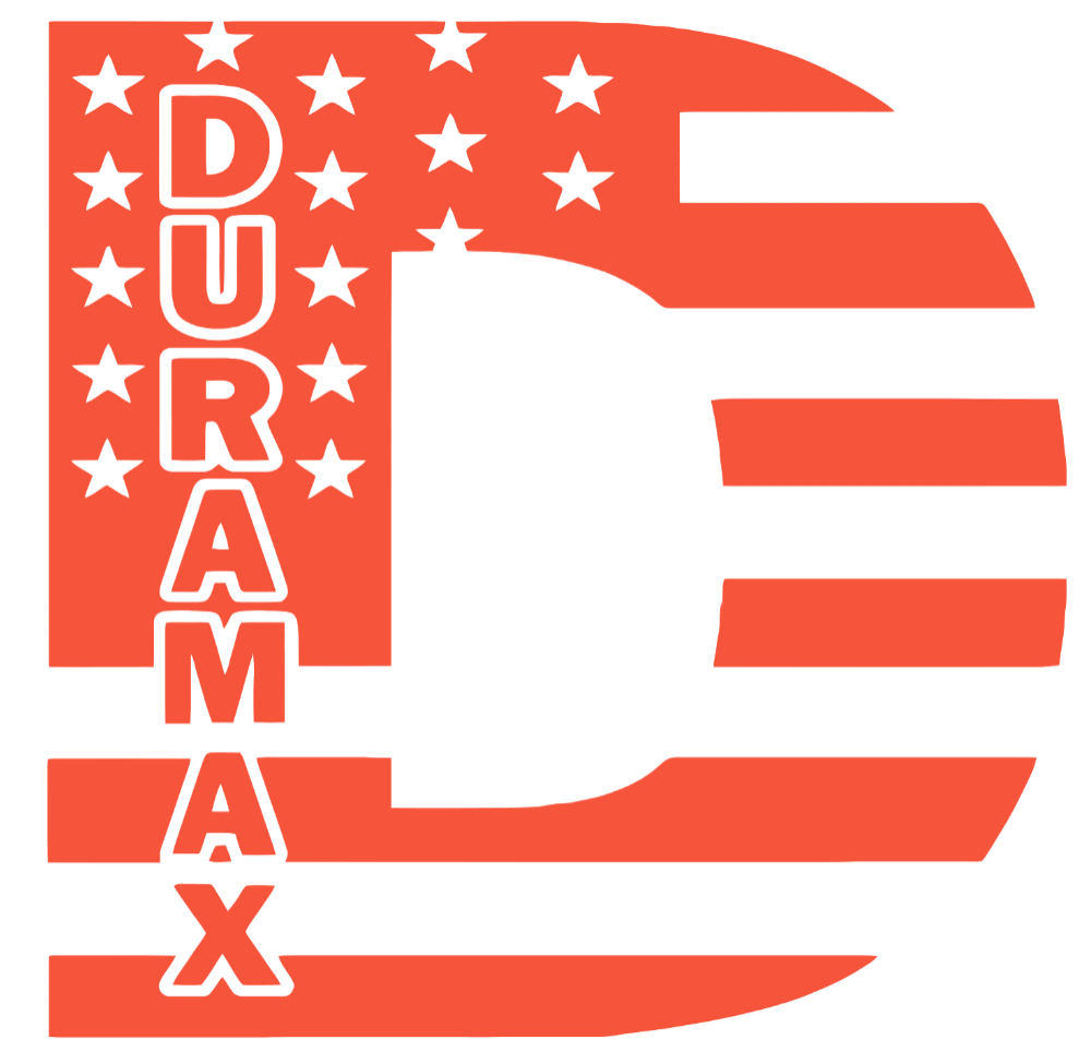 Duramax Diesel Stars & Stripes USA Flag Truck Logo ORANGE Premium DieCut Vinyl Decal PICK SIZE