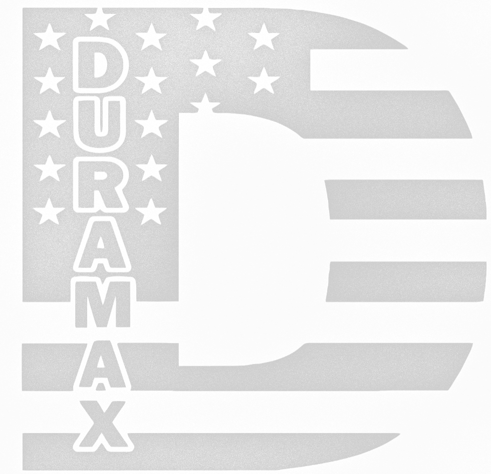 Duramax Diesel Stars & Stripes USA Flag Truck Logo FROSTED ETCHED GLASS Premium DieCut Vinyl Decal PICK SIZE