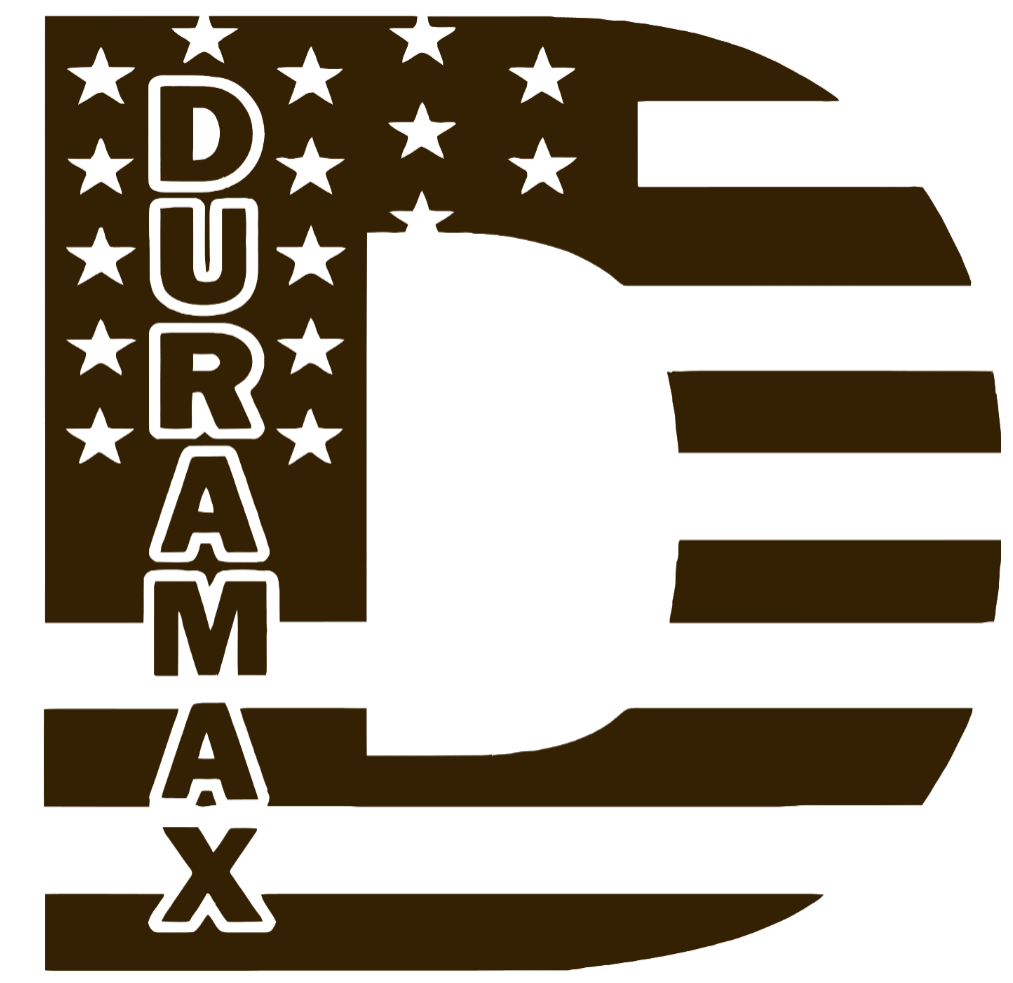 Duramax Diesel Stars & Stripes USA Flag Truck Logo BROWN Premium DieCut Vinyl Decal PICK SIZE