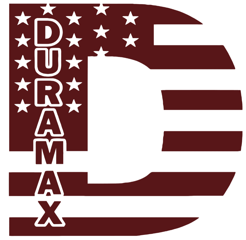 Duramax Diesel Stars & Stripes USA Flag Truck Logo MAROON Premium DieCut Vinyl Decal PICK SIZE