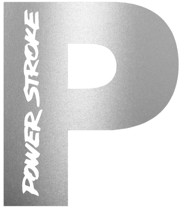 Powerstroke Diesel Truck Logo METALLIC SILVER Premium DieCut Vinyl Decal PICK SIZE