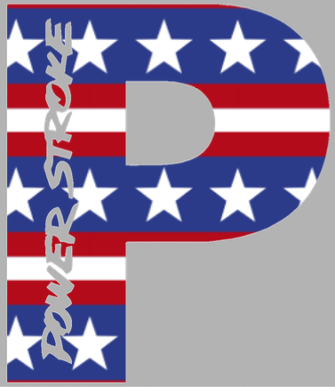 Powerstroke Diesel Truck Logo STARS & STRIPES USA Flag Premium DieCut Vinyl Decal PICK SIZE