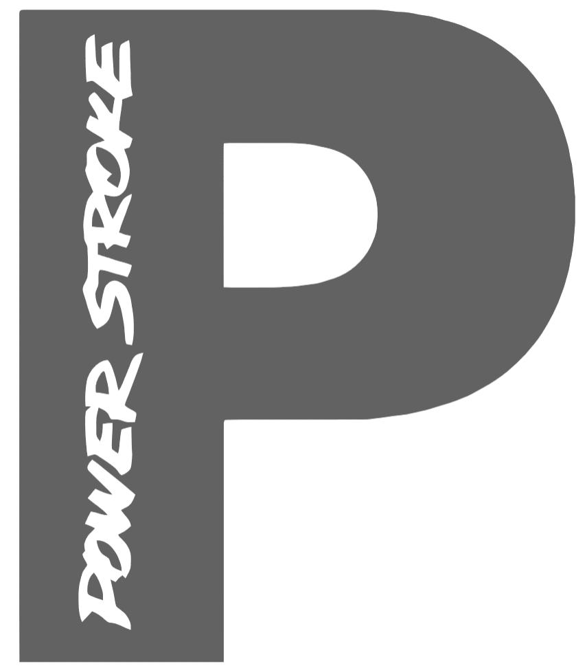 Powerstroke Diesel Truck Logo GRAY Premium DieCut Vinyl Decal PICK SIZE