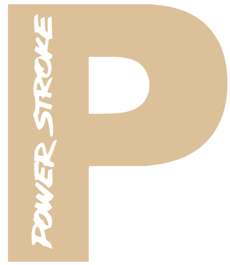 Powerstroke Diesel Truck Logo TAN Premium DieCut Vinyl Decal PICK SIZE