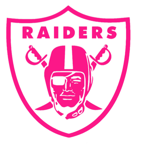 Las Vegas Raiders Hot Pink Team Logo Premium DieCut Vinyl Decal PICK SIZE