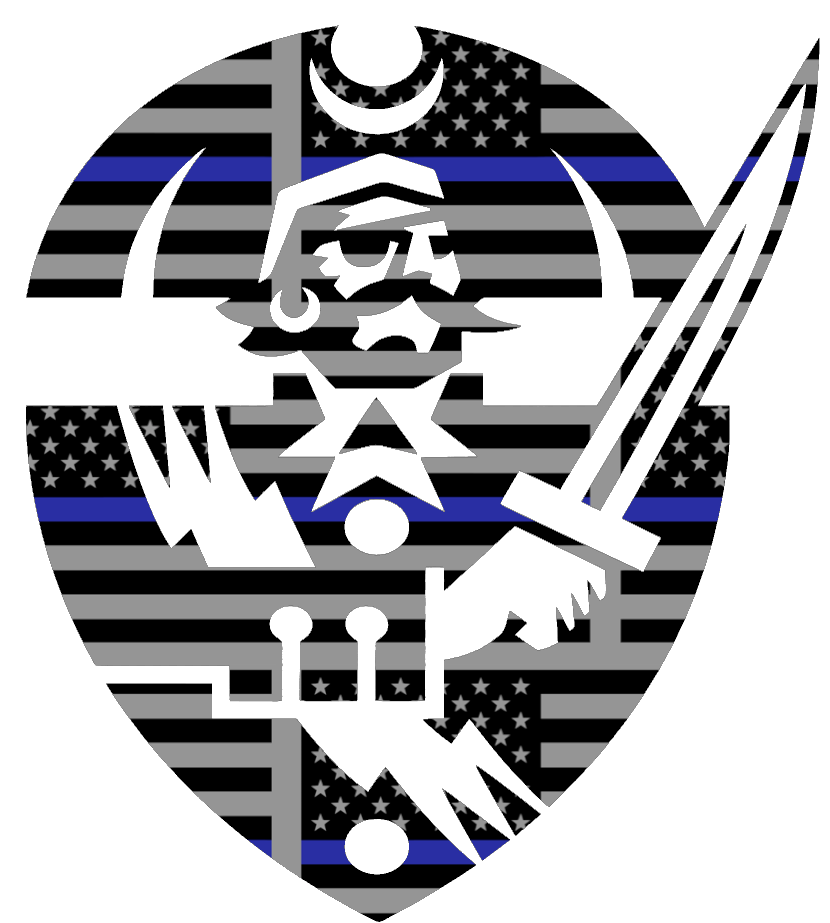 Hampton Pirates Team Logo Thin Blue Line American Flag Premium DieCut Vinyl Decal PICK SIZE